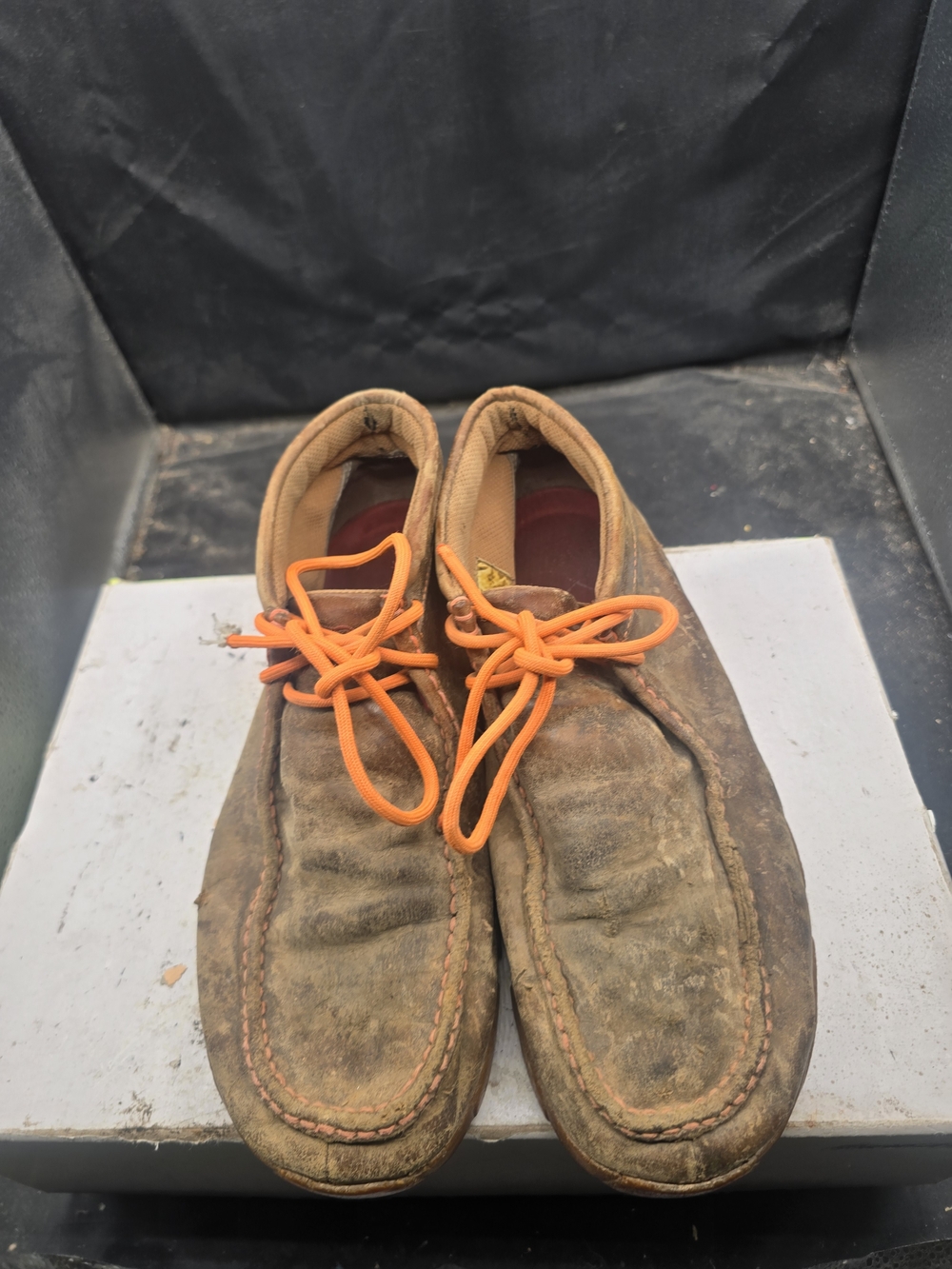 Twisted X Brown Suede Ankle Moccasin with Orange Laces